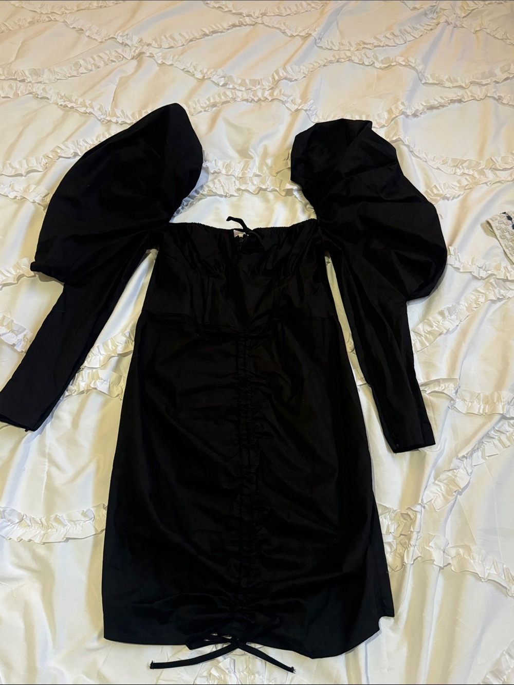ASOS Black with Puff-Sleeve Mini Dress